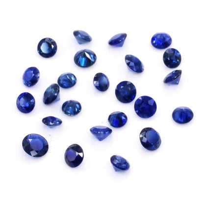 Natural Untreated Blue Sapphire Calibrated Rounds | 2mm & 2.5mm