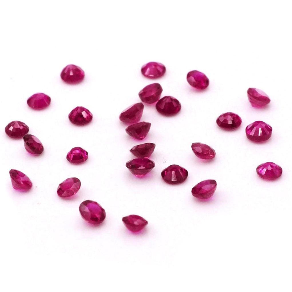 Natural Mozambique Untreated Ruby Calibrated Rounds | 2.5mm & 3mm