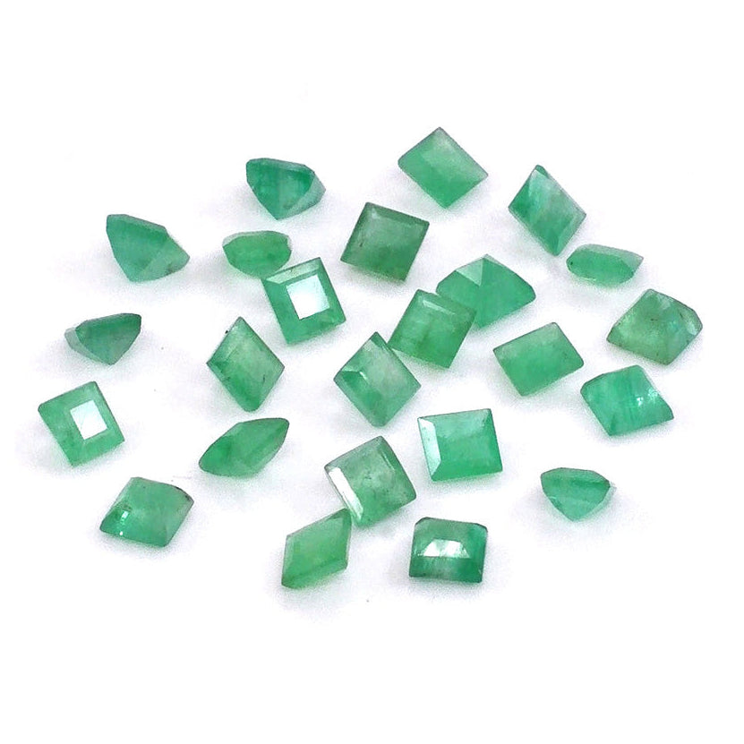 Natural Zambian Emerald Calibrated Squares | 4mm & 4.5mm