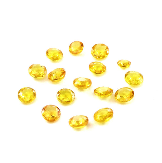 Natural Untreated Yellow Sapphire Calibrated Rose Cut Rounds | 3mm & 4mm