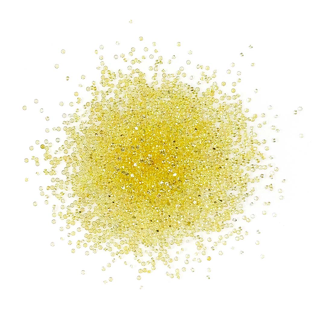 Natural Untreated Yellow Sapphire Calibrated Diamond Cut Rounds | 1mm & 1.25mm