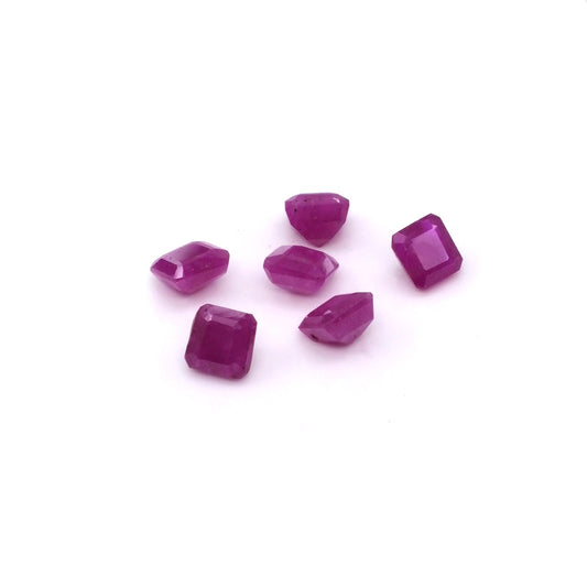 Natural African Untreated Calibrated Ruby Square-Octagons | 4mm & 5mm