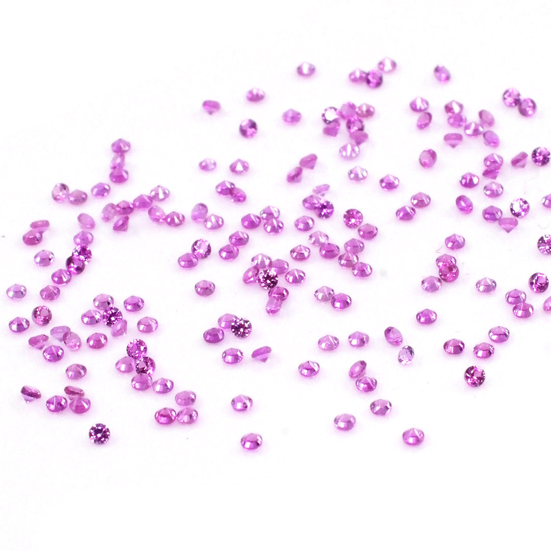 Natural Untreated Pink Sapphire Calibrated Diamond Cut Rounds | 1.25mm & 1.5mm