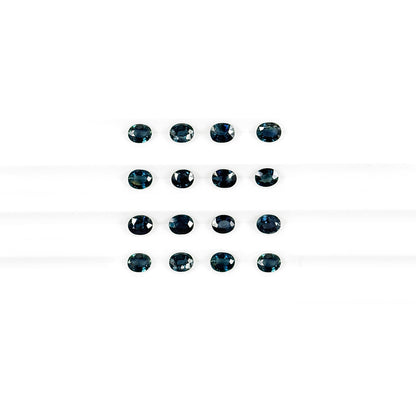 Natural Untreated Teal Sapphire Calibrated Ovals 5x6mm