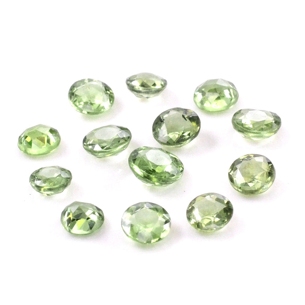 Natural Untreated Green Sapphire Calibrated Rose Cut Rounds | 3mm & 4mm