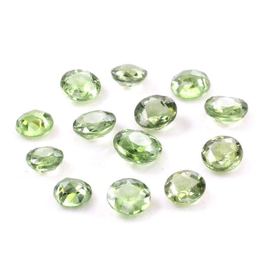 Natural Untreated Green Sapphire Calibrated Rose Cut Rounds | 3mm & 4mm