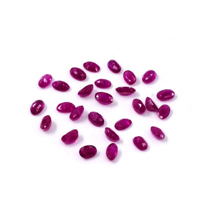 Natural African Untreated Ruby Calibrated Ovals | 3x5mm & 4x6mm