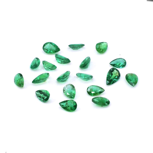 Natural Zambian Emerald Calibrated Pears | 3x5mm & 4x6mm