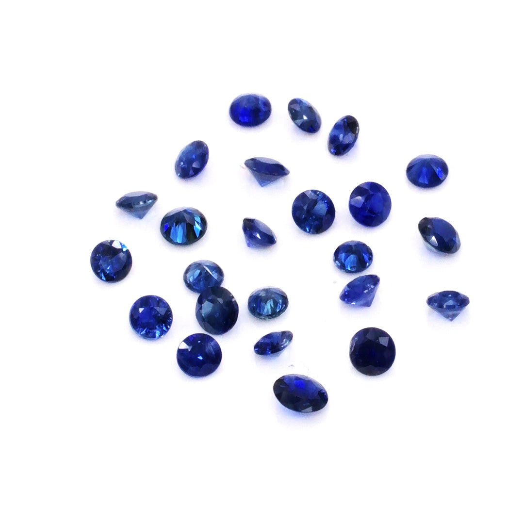 Natural Untreated Blue Sapphire Calibrated Rounds | 2mm & 2.5mm
