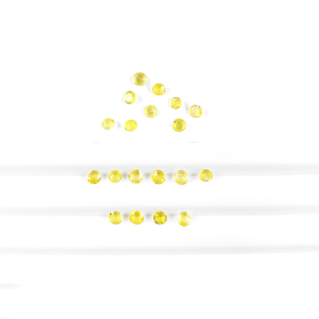 Natural Bangkok Yellow Sapphire Calibrated Rounds | 3mm & 4mm