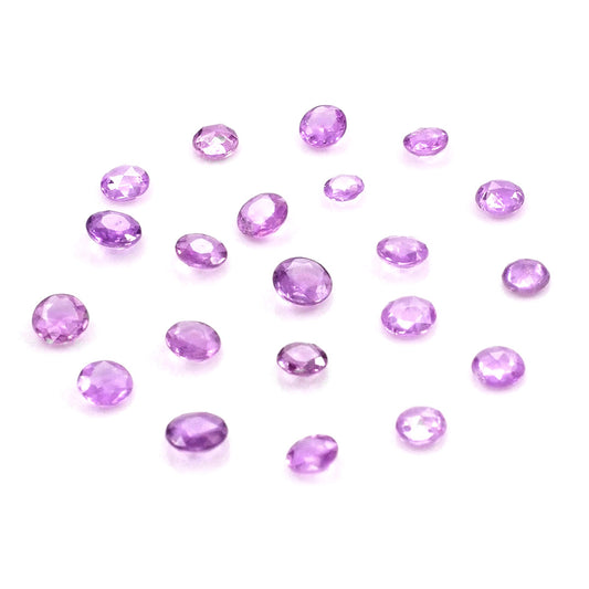 Natural Untreated Purple Sapphire Calibrated Rose Cut Rounds | 3mm & 4mm
