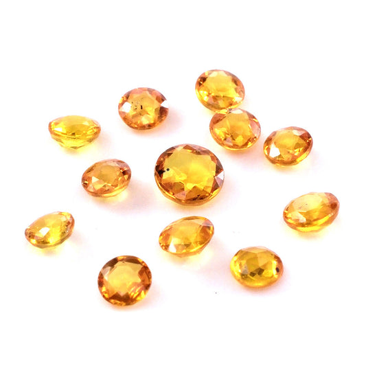 Natural Untreated Yellow Sapphire Calibrated Rose Cut Rounds | 3mm & 4mm