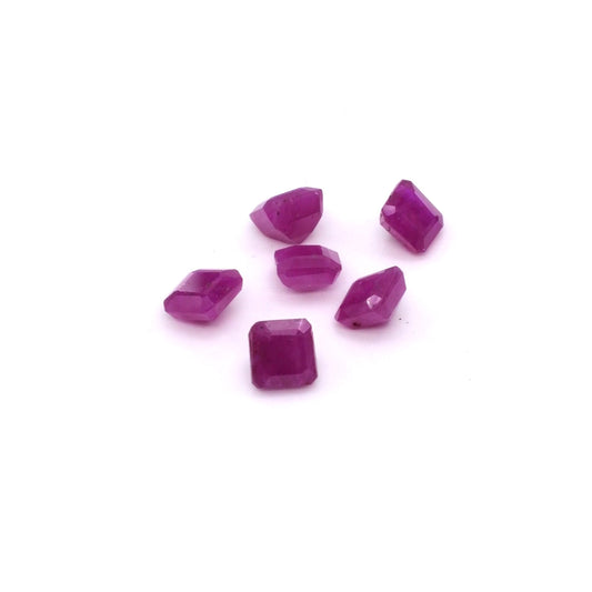Natural African Untreated Calibrated Ruby Square-Octagon | 6mm & 7mm