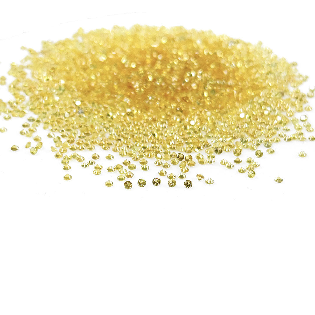 Natural Untreated Yellow Sapphire Calibrated Diamond Cut Rounds | 1.5mm & 1.75mm