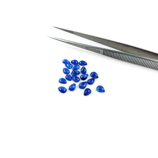 Natural  Bangkok Blue Sapphire Calibrated Cabochon Pears | 7x5mm & 6x8mm