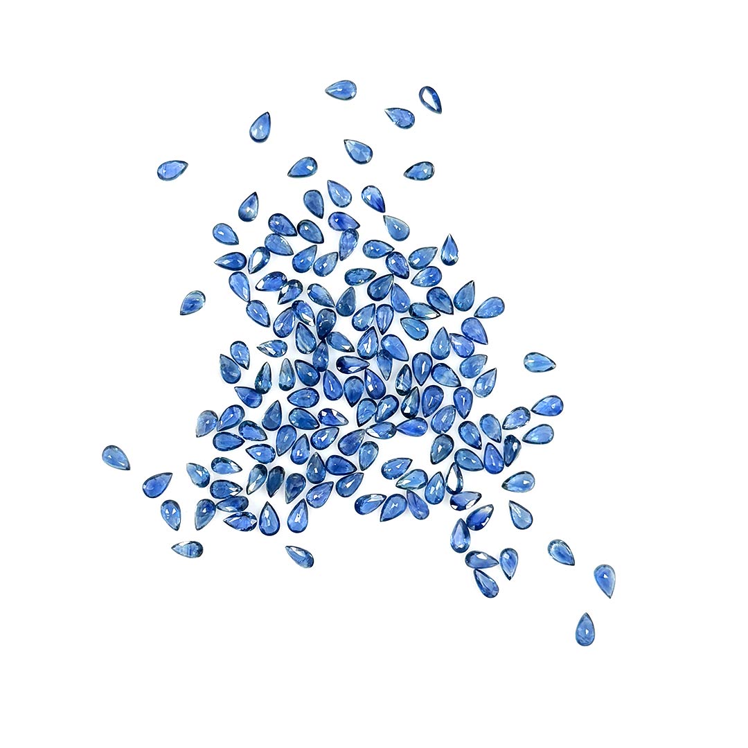 Natural Bangkok Untreated Blue Sapphire Calibrated Pears | 3x5mm & 6x4mm