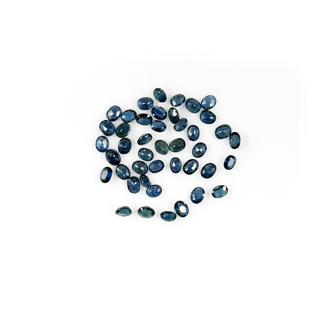 Natural Untreated Teal Sapphire Calibrated Ovals | 3x4mm & 4x5mm