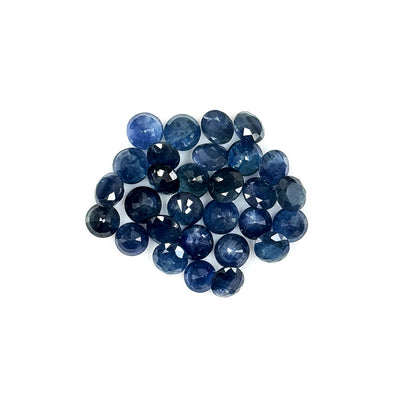 Natural Untreated Blue Sapphire Calibrated Rounds | 7mm & 8mm