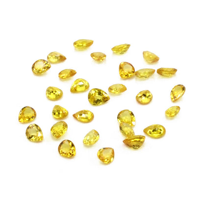 Natural Untreated Yellow Sapphire Calibrated Pears | 5x6mm & 6x7mm