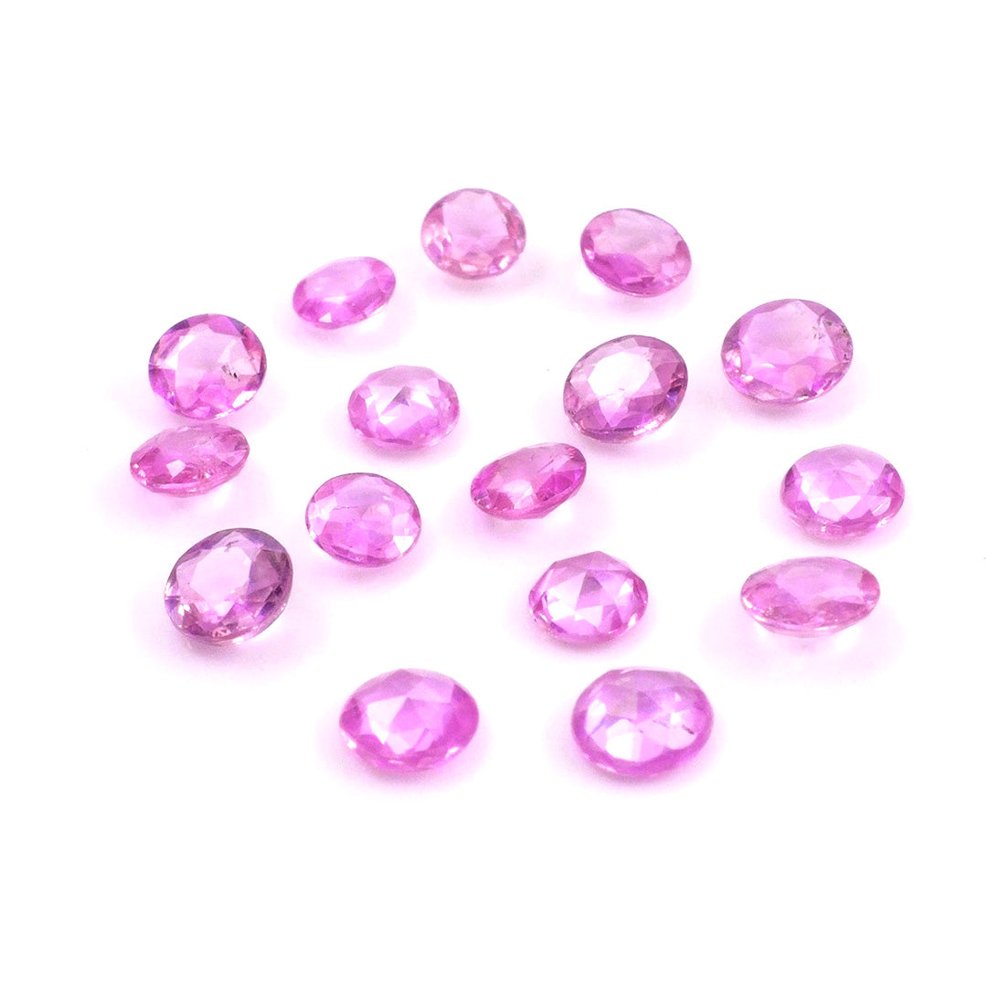 Natural Untreated Pink Sapphire Calibrated Rose Cut Rounds | 3mm & 4mm