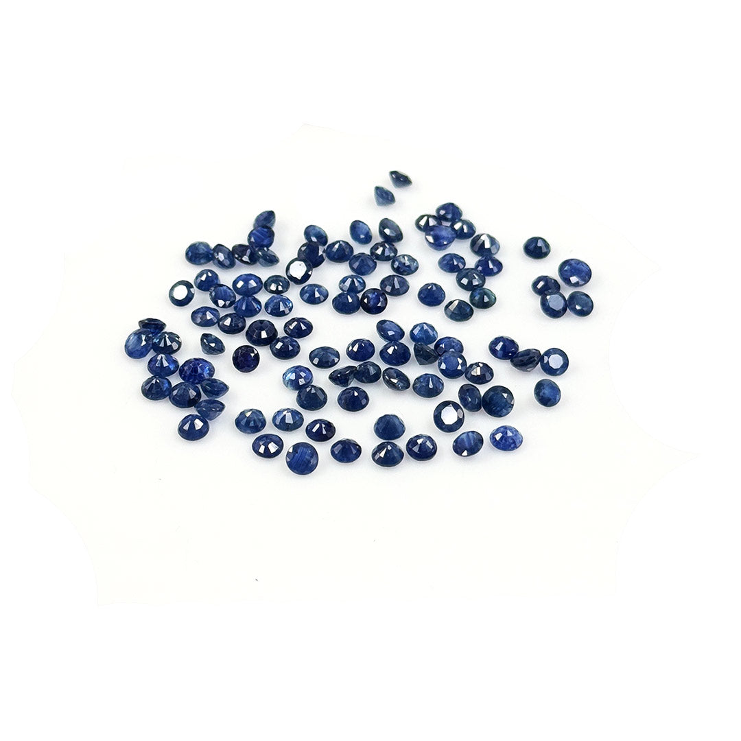 Natural Untreated Blue Sapphire Calibrated Rounds | 3mm & 4mm