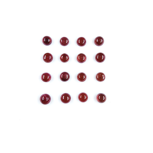 Natural Bangkok Ruby Calibrated Cabochon Rounds | 6mm & 7mm
