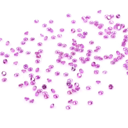 Natural Untreated Pink Sapphire Calibrated Diamond Cut Rounds | 1.25mm & 1.5mm