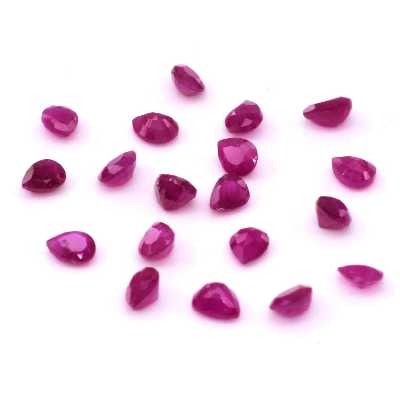 Natural African Untreated Calibrated Ruby Pears | 3x5mm & 4x6mm