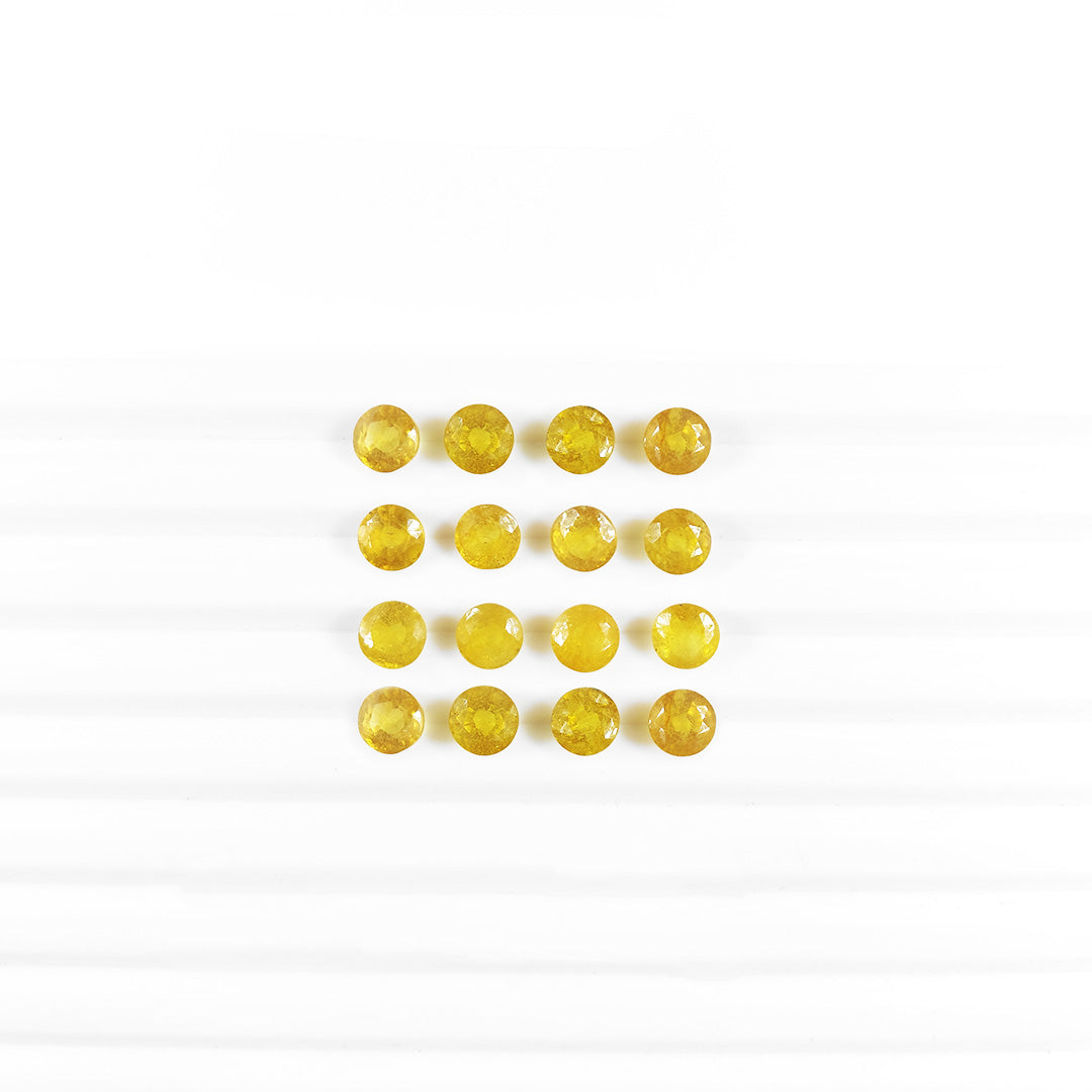 Natural Bangkok Yellow Sapphire Calibrated Rounds | 5mm & 6mm