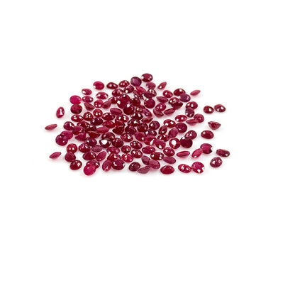 Natural African Untreated Ruby Calibrated Ovals | 3x4mm & 4x5mm
