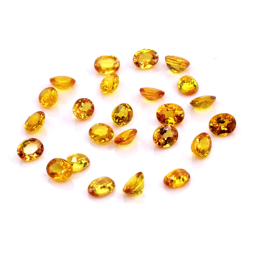 Natural Untreated Yellow Sapphire Calibrated Ovals | 3x4mm & 4x5mm