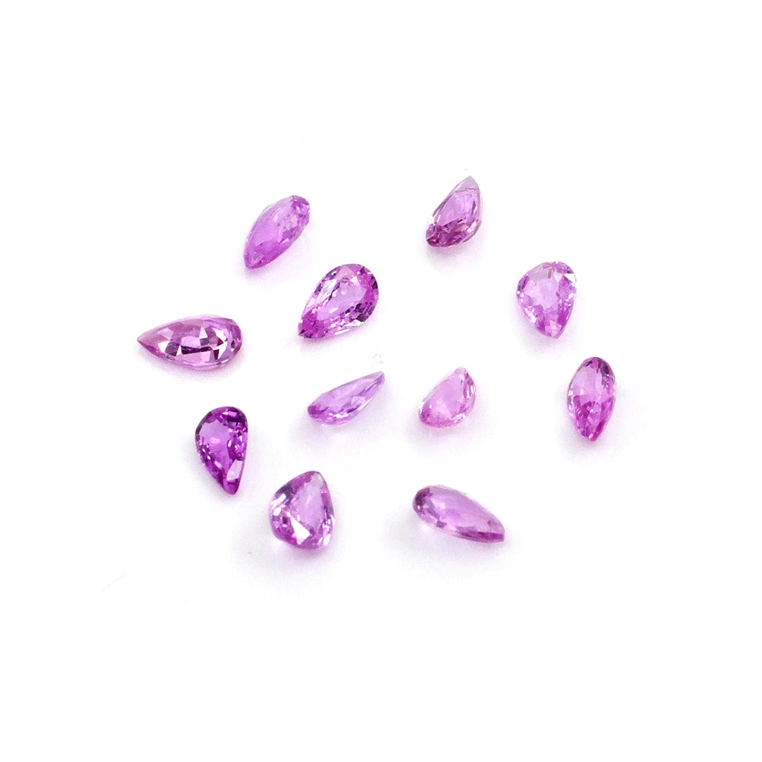 Natural Mozambique Untreated Pink Sapphire Calibrated Pears | 3x5mm & 4x6mm