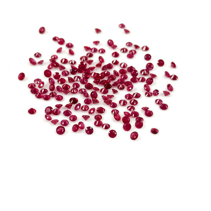 Natural Burma Untreated Ruby Calibrated Diamond Rounds | 3mm & 3.5mm