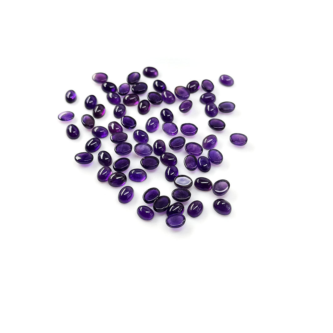 Natural Amethyst Calibrated Cabochon Ovals | 5x7mm & 6x8mm