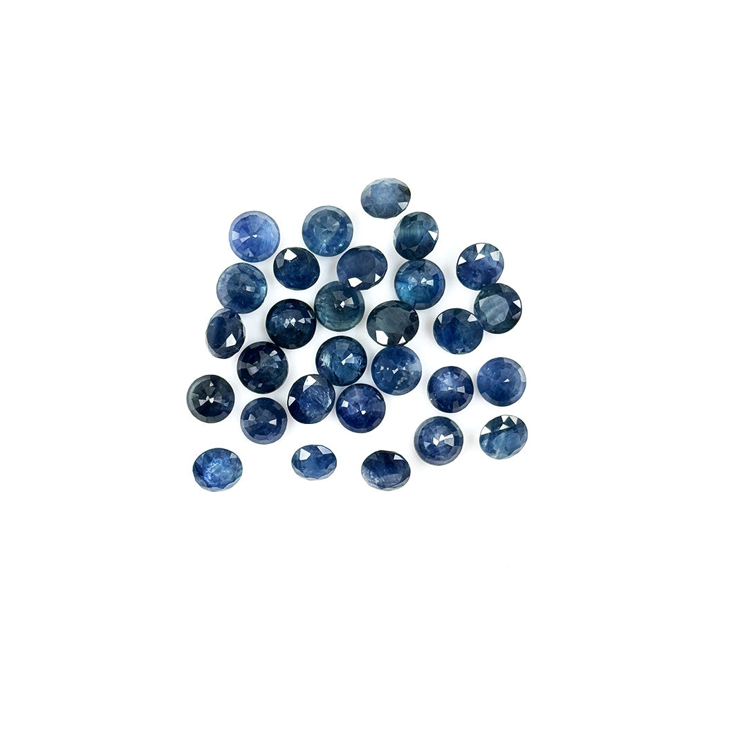 Natural Untreated Blue Sapphire Calibrated Rounds | 7mm & 8mm