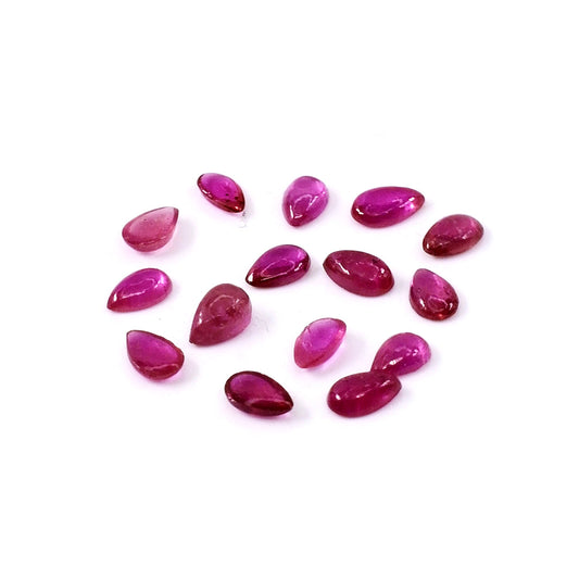 Natural Bangkok Calibrated Ruby Cabochon Pears | 3x5mm & 4x6mm