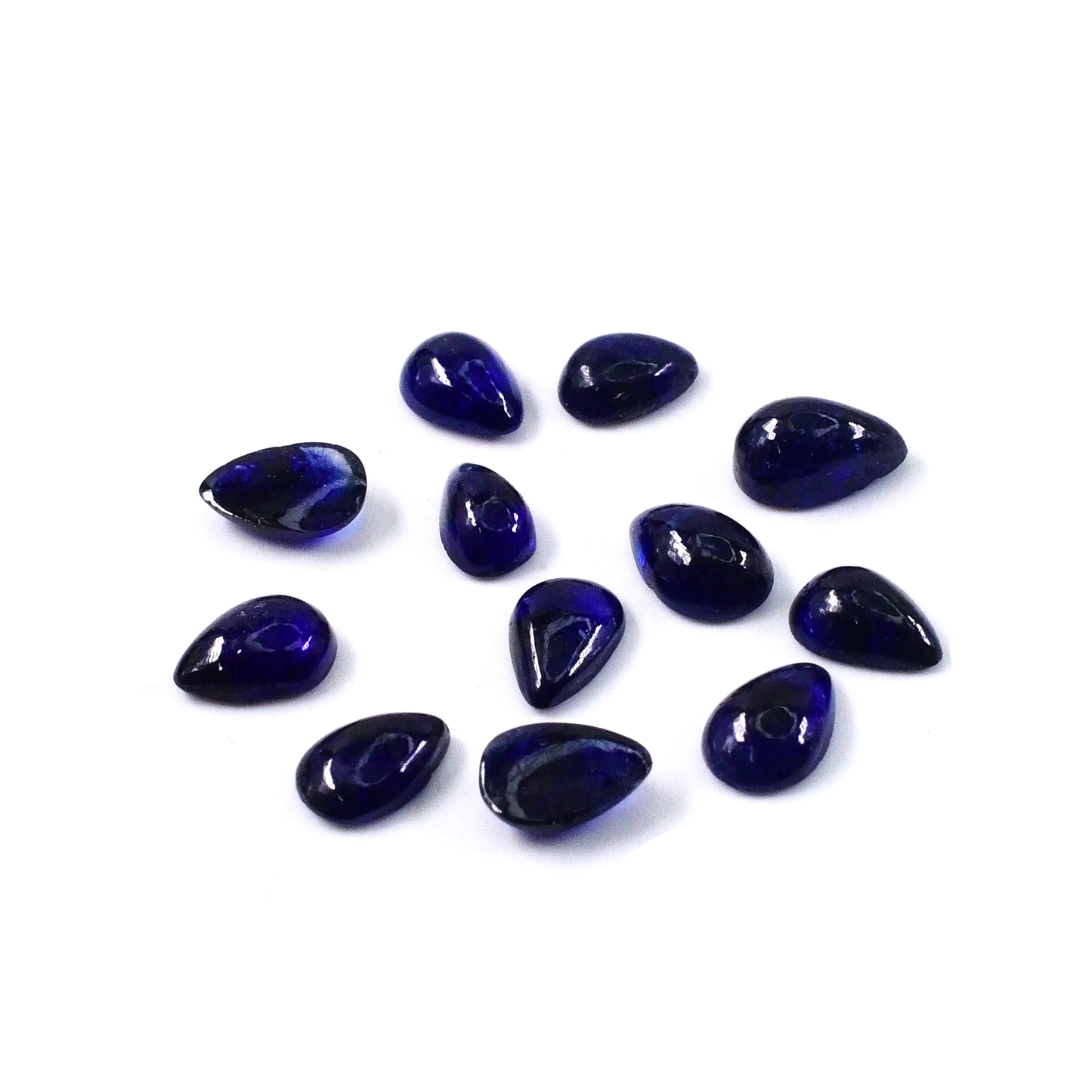 Natural Bangkok Blue Sapphire Calibrated Cabochon Pears | 3x5mm & 4x6mm