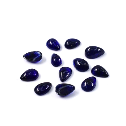 Natural Bangkok Blue Sapphire Calibrated Cabochon Pears | 3x5mm & 4x6mm