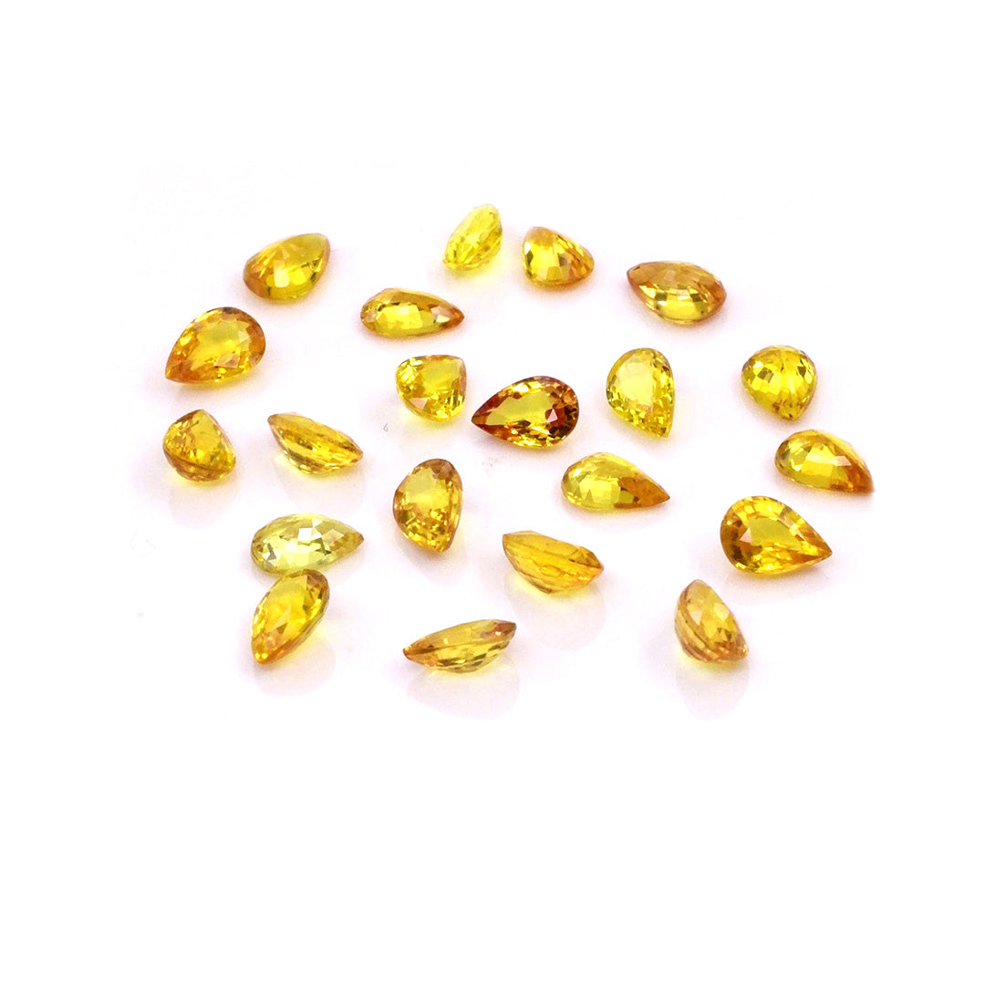 Natural Untreated Yellow Sapphire Calibrated Pears | 3x5mm & 4x6mm