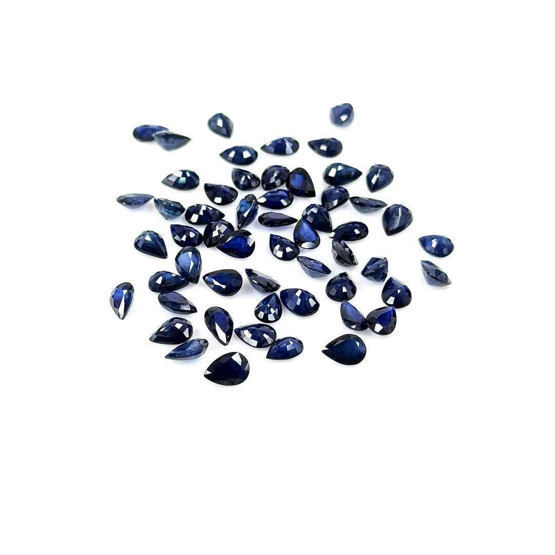 Natural Bangkok Blue Sapphire Calibrated Pears | 5x7mm & 6x8mm