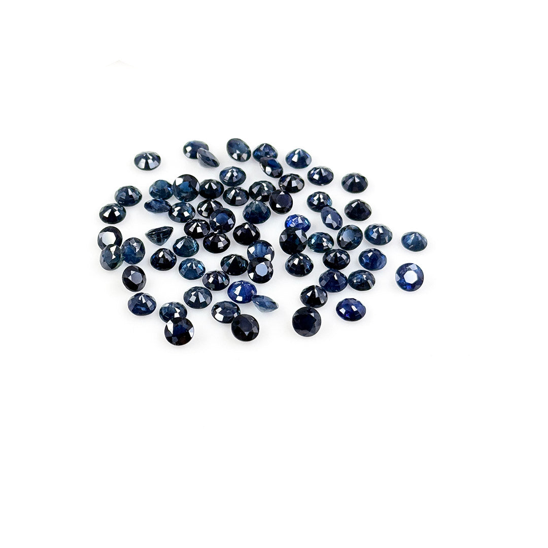 Natural Untreated Blue Sapphire Calibrated Rounds | 3mm & 4mm