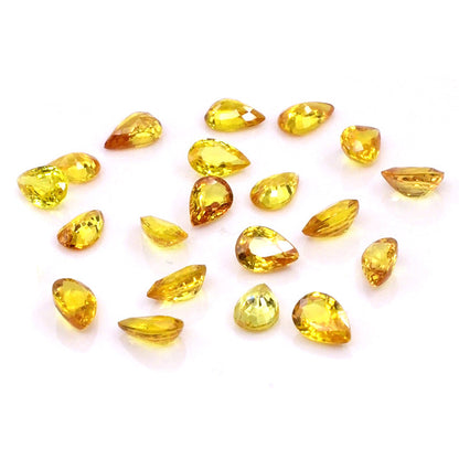 Natural Untreated Yellow Sapphire Calibrated Pears | 3x5mm & 4x6mm
