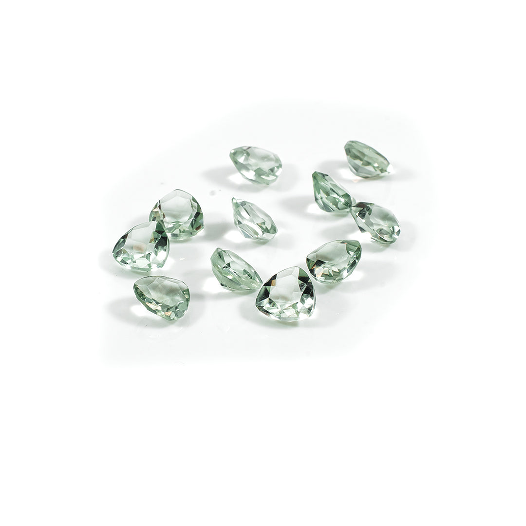 Natural Green Amethyst Calibrated Trillions | 7mm & 8mm