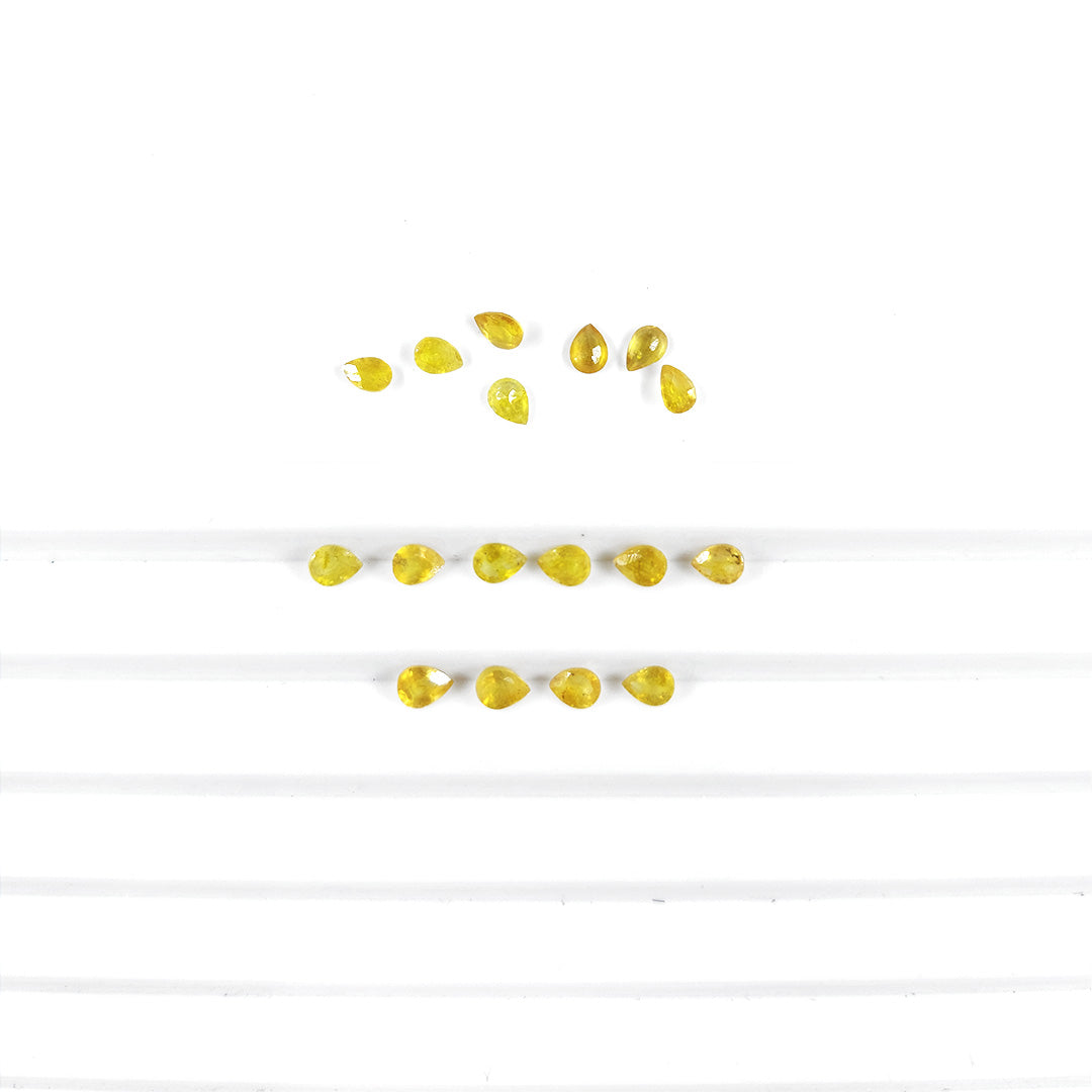 Natural Calibrated Bangkok Yellow Sapphire Pears | 3x5mm & 6x4mm