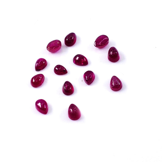 Natural Bangkok Calibrated Ruby Cabochon Pears | 7x9mm & 8x10mm