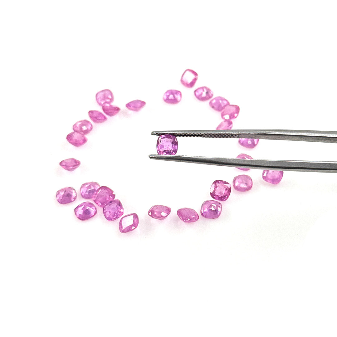 Natural Mozambique Pink Sapphire Calibrated Cushions | 3mm & 4mm