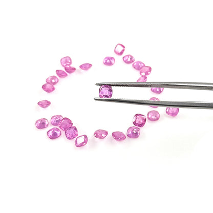 Natural Mozambique Pink Sapphire Calibrated Cushions | 3mm & 4mm
