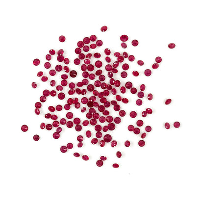 Natural Burma Untreated Ruby Calibrated Diamond Rounds | 3mm & 3.5mm