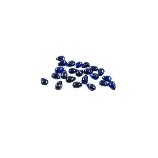 Natural  Bangkok Blue Sapphire Calibrated Cabochon Pears | 7x5mm & 6x8mm