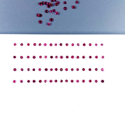 Natural Burma Untreated Ruby Calibrated Diamond Cut Rounds | 1.5mm & 2mm